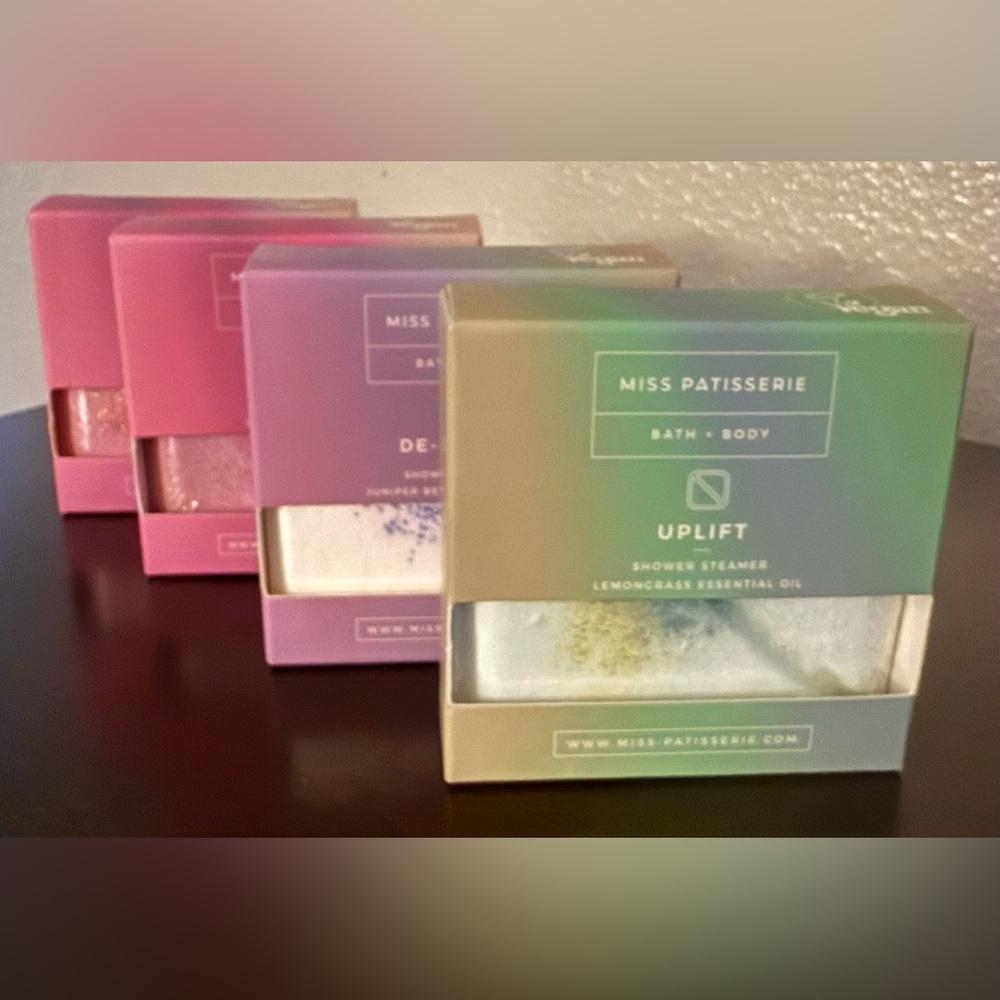 Miss Patisserie Shower Steamers Set Aromatherapy Bath Bombs Uplift DeStress Love
